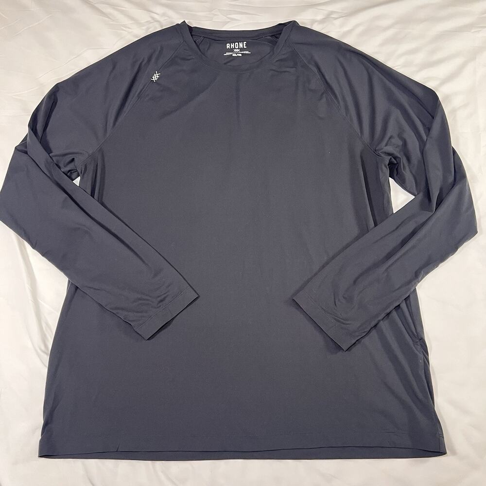 Rhone Performance Shirt Mens Size XXL Black Long Sleeve Reign Training Gym Tee
